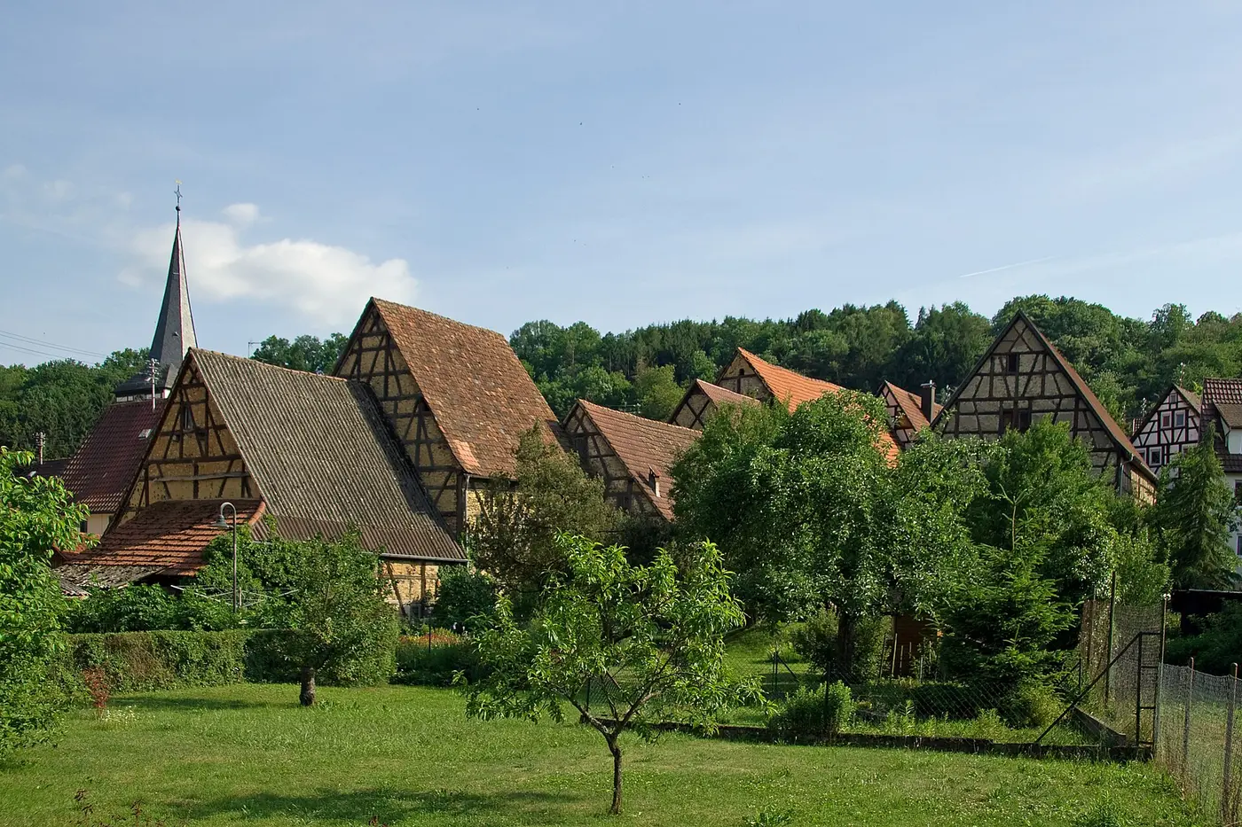 Blick von der Auricher Kreuzbachstraße zur Ortsmitte