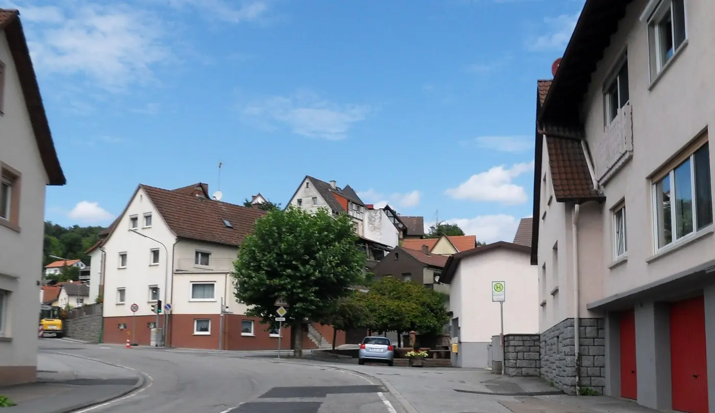 Ortsmitte von Bonsweiher, Ortsteil von Mörlenbach im Odenwald