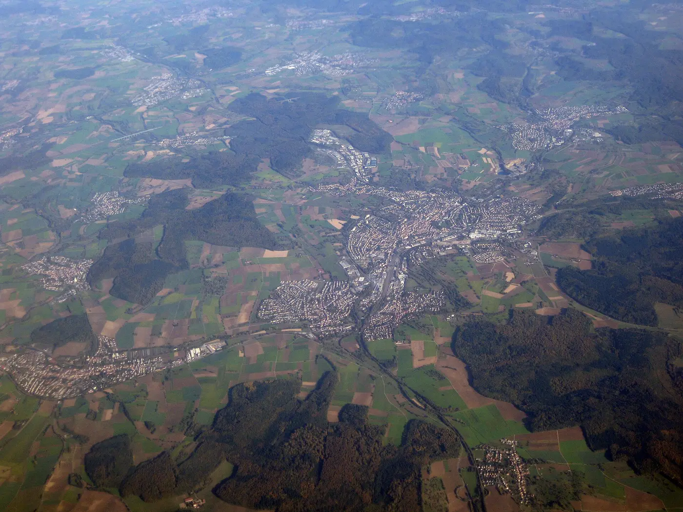 Bretten, Luftbild von Westen nach Osten