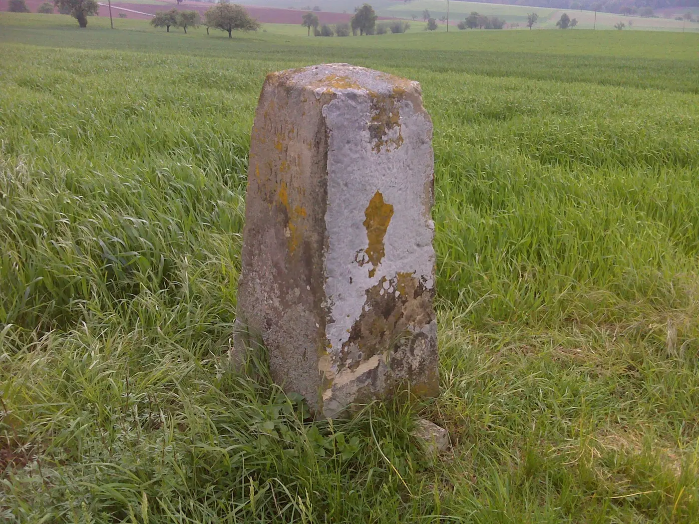 Wegweiserstein zwischen Hasselbach und Ehrstädt (beide Sinsheim) an der K 4284. Er steht genau an der …