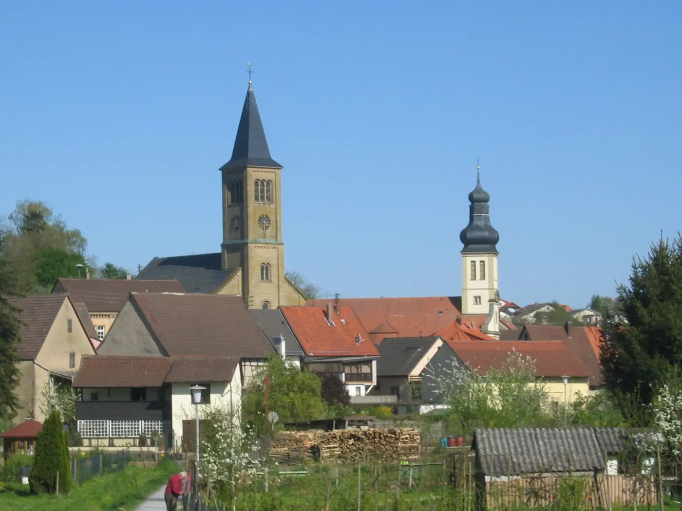 Blick auf Elsenz vom Elsenzer See Elsenz Deutschland