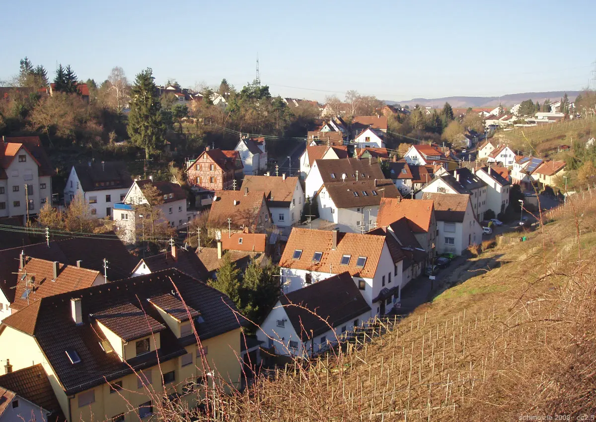 Blick von Osten über den Altort von Heilbronn-Klingenberg