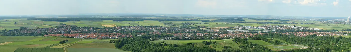 Panorama-Ansicht von Leingarten, Standpunkt: Heuchelberger Warte