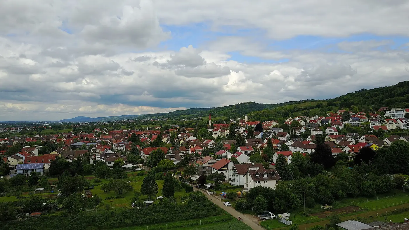 Hirschberg Leutershausen Luftaufnahme von Süd