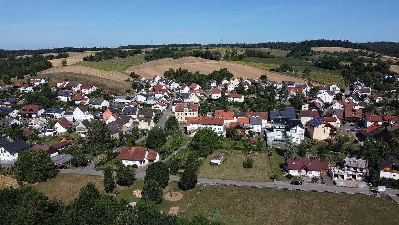 Mönchzell bei Meckesheim Luftbild mit Drohne