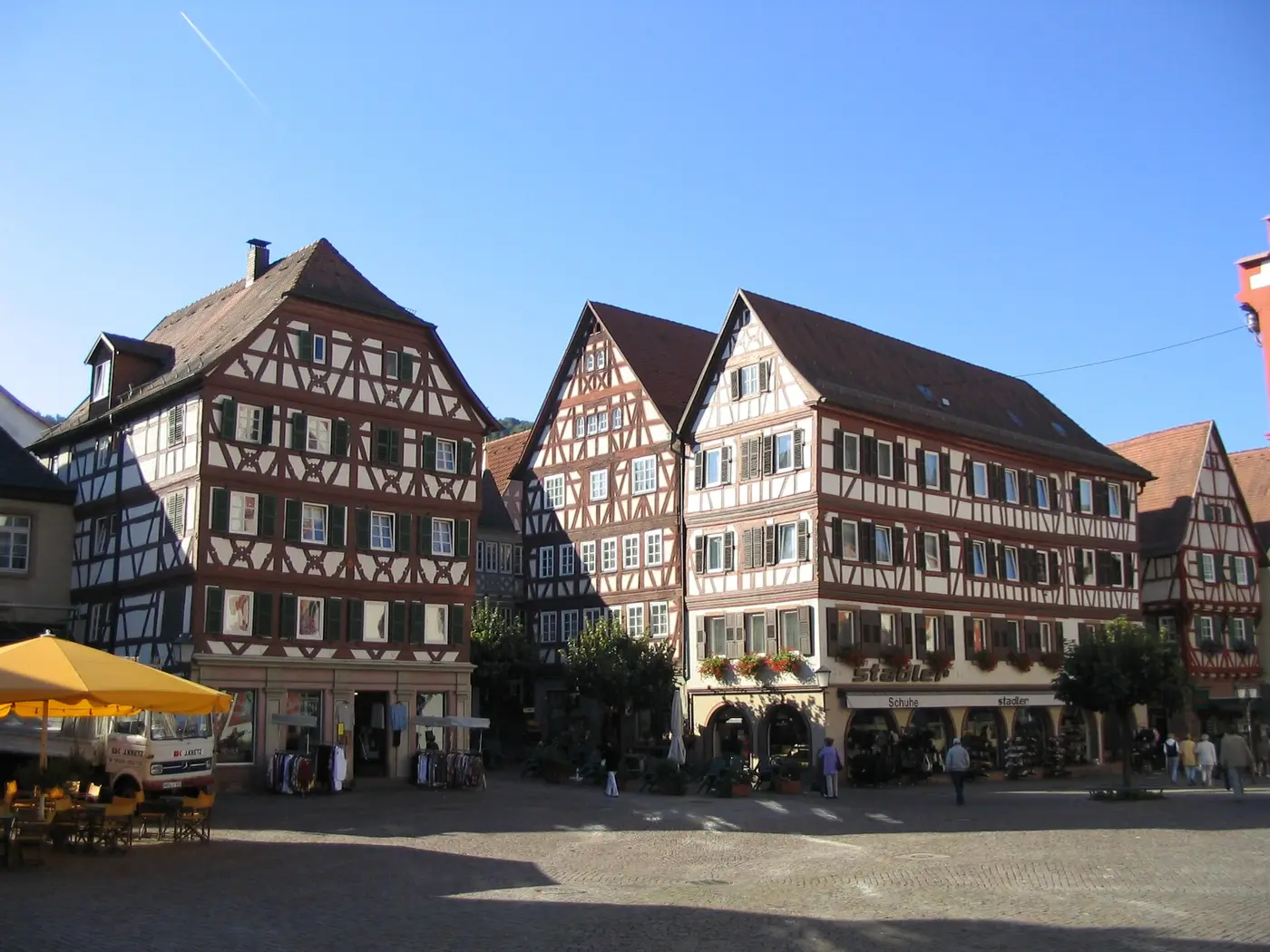 Fachwerkhäuser am Marktplatz in Mosbach