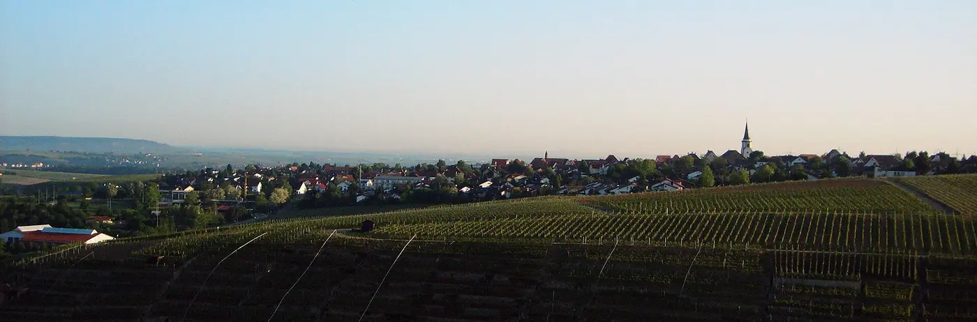 Ortsansicht Neckarwestheim, vom Burgfried d. Schloss Liebenstein aus