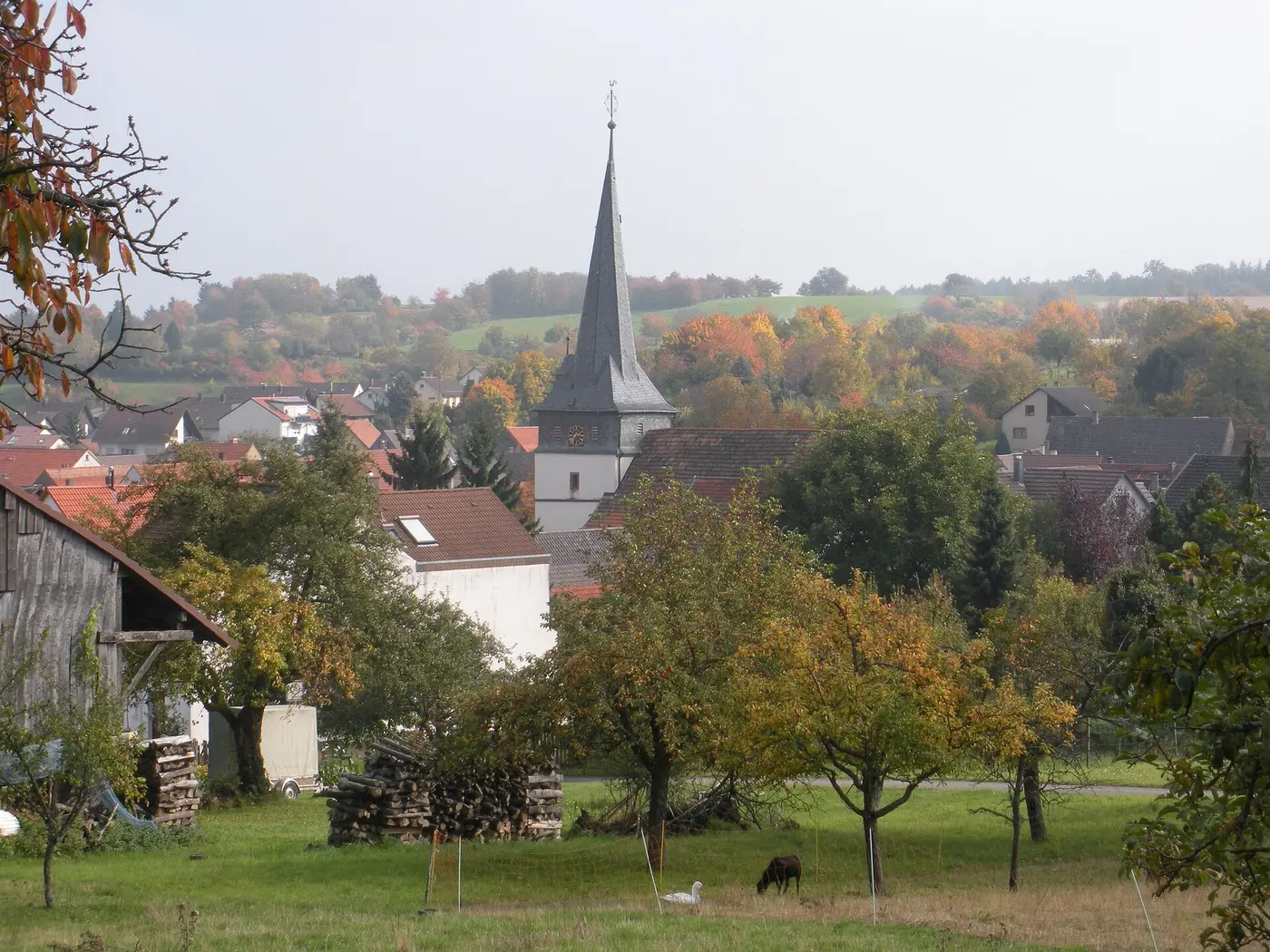 Blick über den Stadtteil Oberacker in Kraichtal
