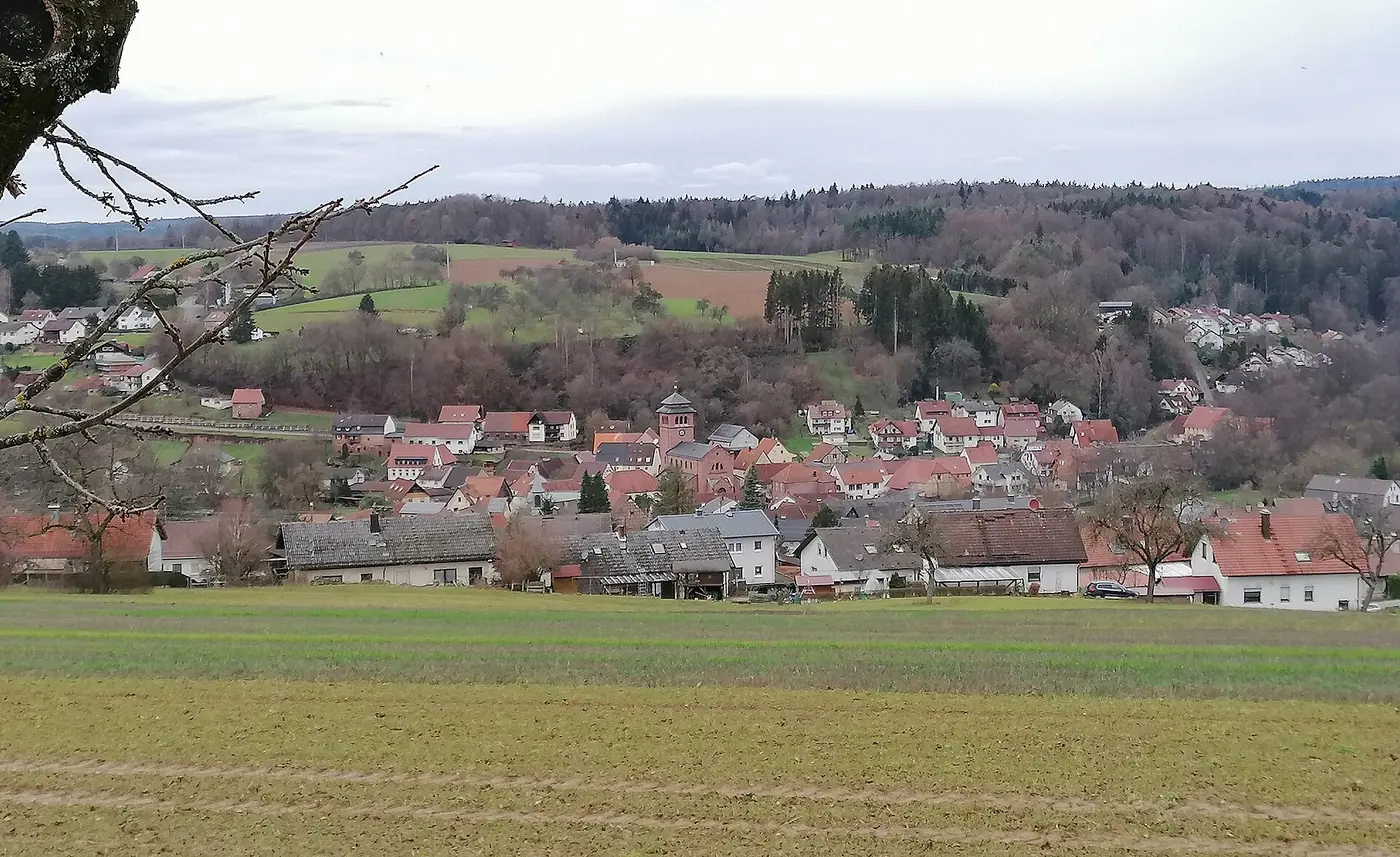 Rittersbach im Elztal (Odenwald), Ansicht aus (Süd-)Osten