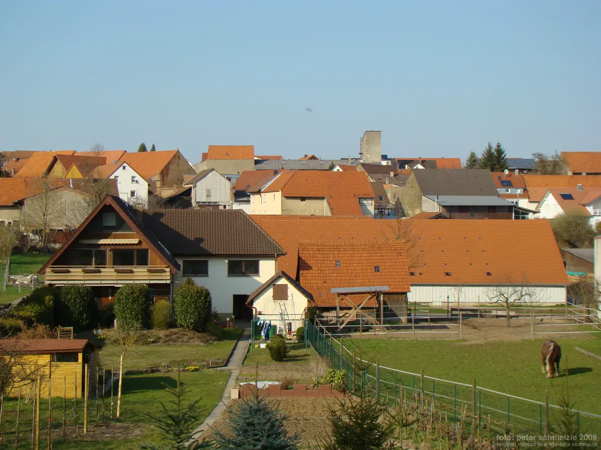 Blick auf die Ortsmitte von Rohrbach am Gießhübel