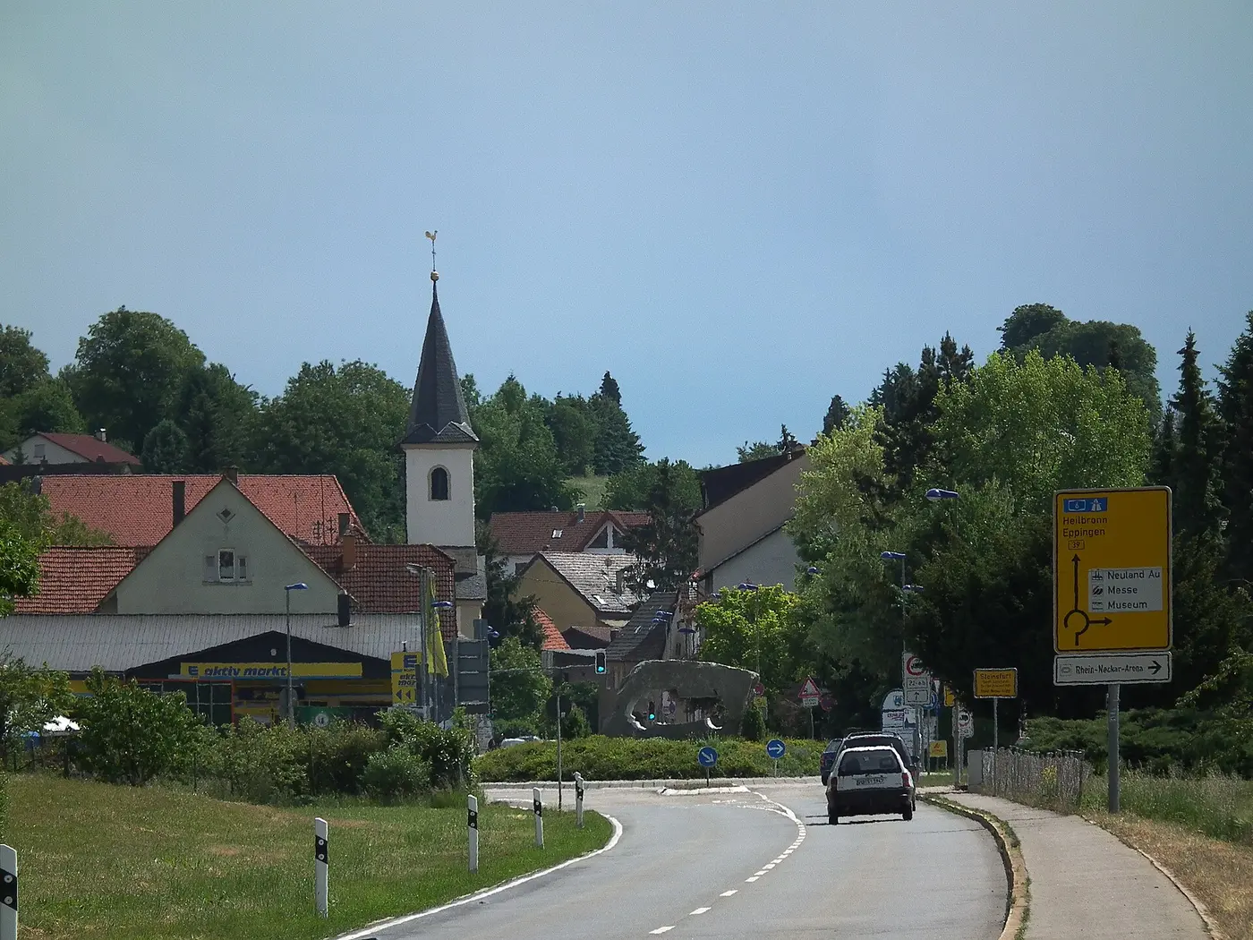 Ortseinfahrt von Steinsfurt, von Rohrbach kommend (Baden-Württemberg, Deutschland)
